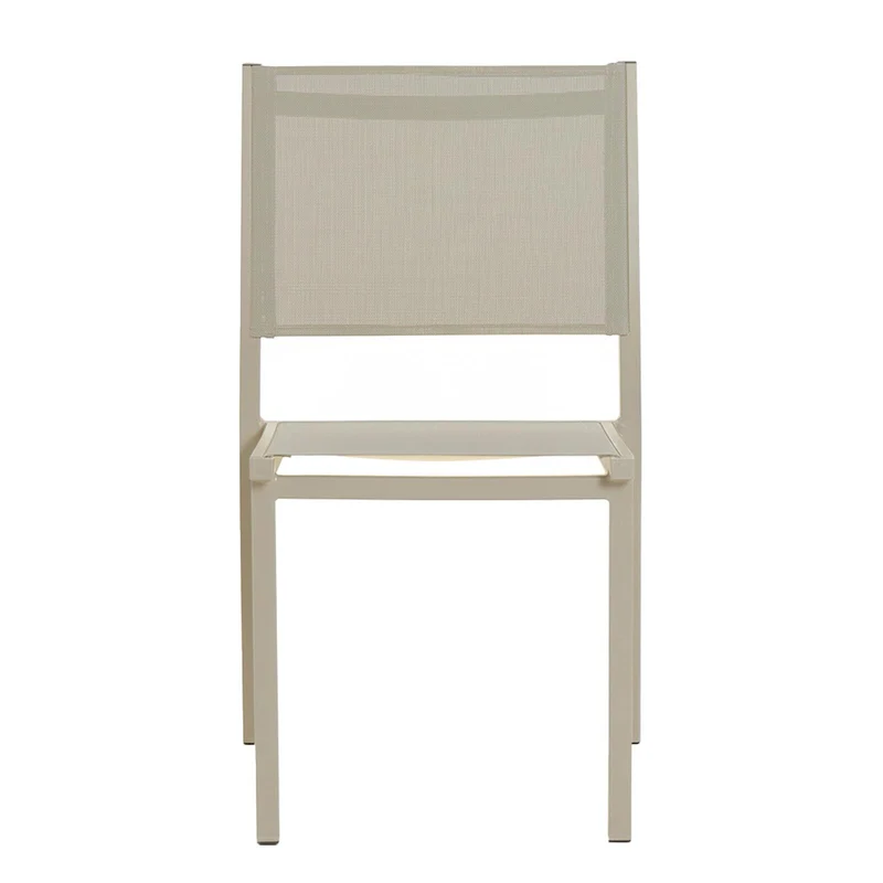 Lot de 4 chaises de jardin en aluminium crème et textilène-modele NICE
