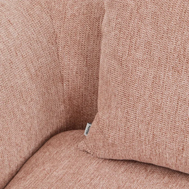 Méridienne d'angle gauche SKLUM Coco en tissu chenille épais Rose Quartz