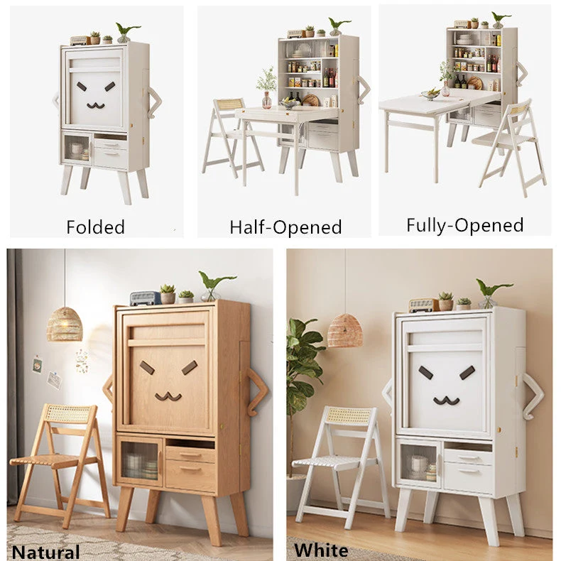 Table de buffet peu encombrante avec chaises pliantes