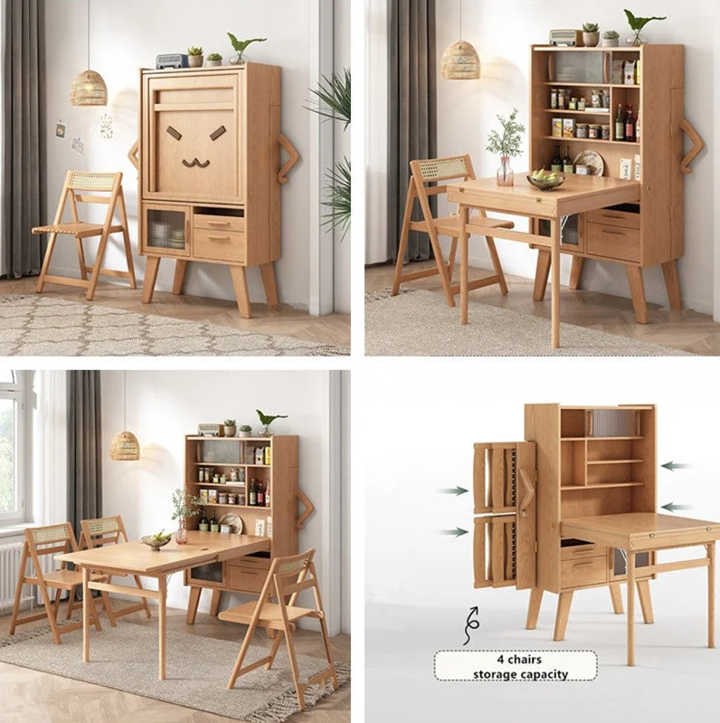 Table de buffet peu encombrante avec chaises pliantes
