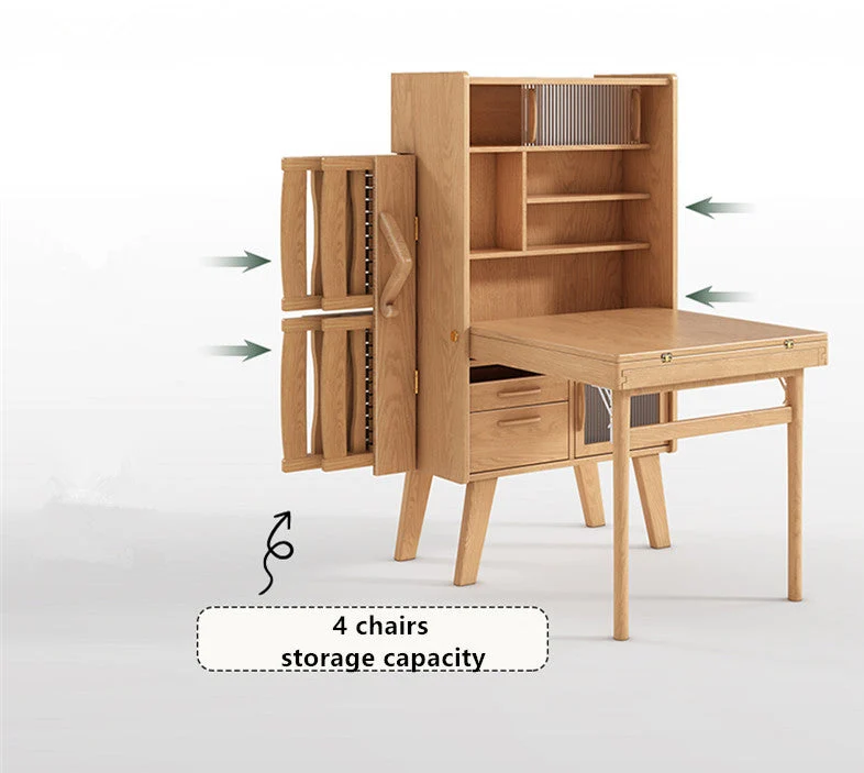 Table de buffet peu encombrante avec chaises pliantes