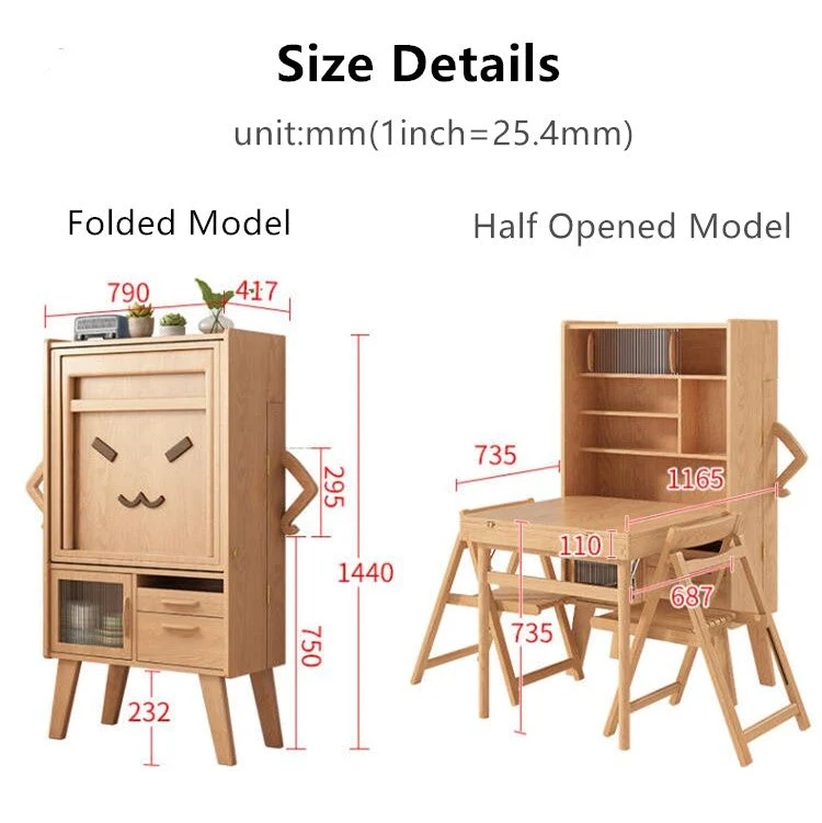 Table de buffet peu encombrante avec chaises pliantes