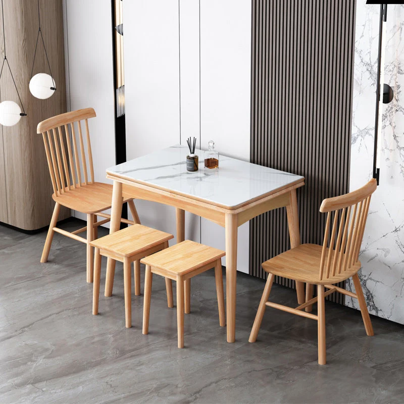 Table en bois massif pliable et extensible de conception peu encombrante