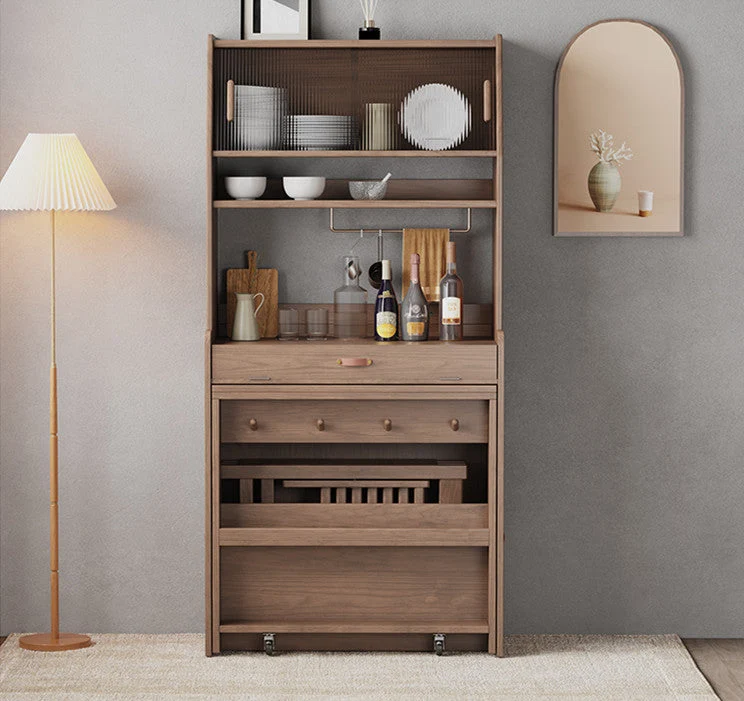 Armoire huche avec table extensible et chaises pliantes