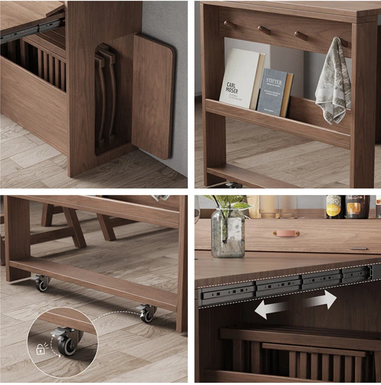 Armoire huche avec table extensible et chaises pliantes