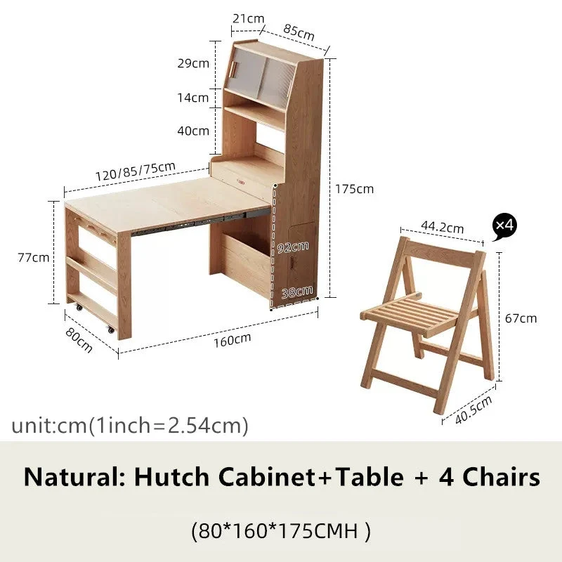 Armoire huche avec table extensible et chaises pliantes
