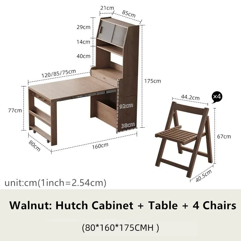 Armoire huche avec table extensible et chaises pliantes