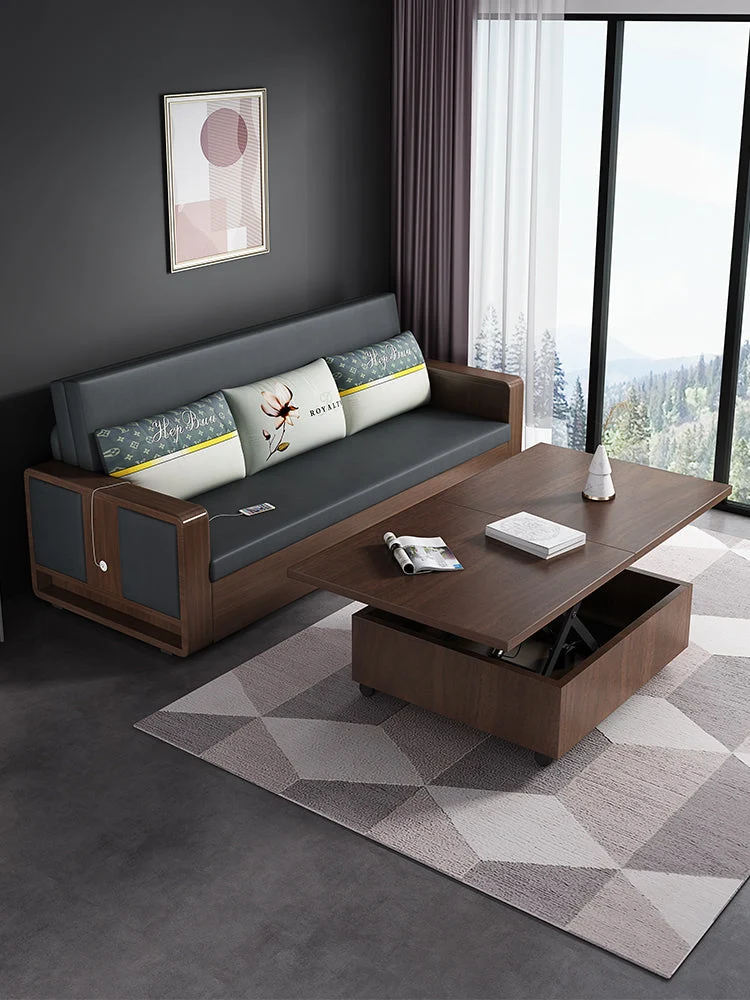 Canapé-lit avec table basse relevable et extensible