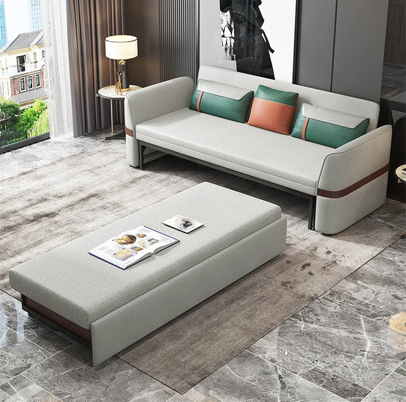 Canapé-lit multifonction avec table basse relevable électrique