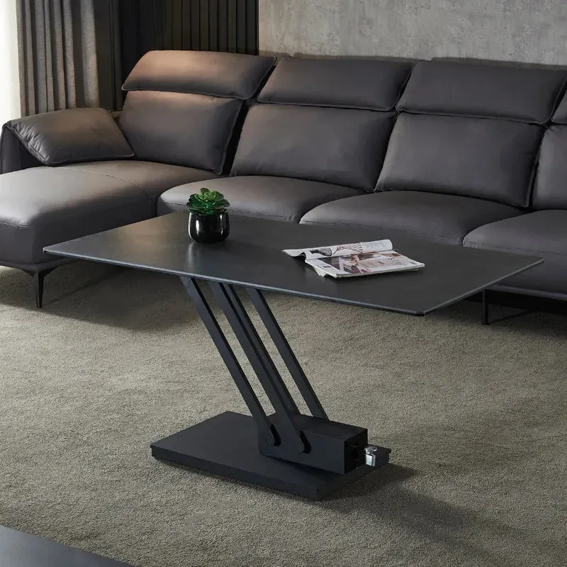 Table basse réglable en hauteur en pierre frittée