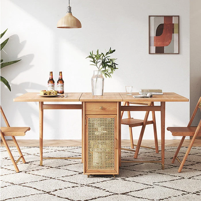 Table de salle à manger à double abattant avec 4 chaises pliables