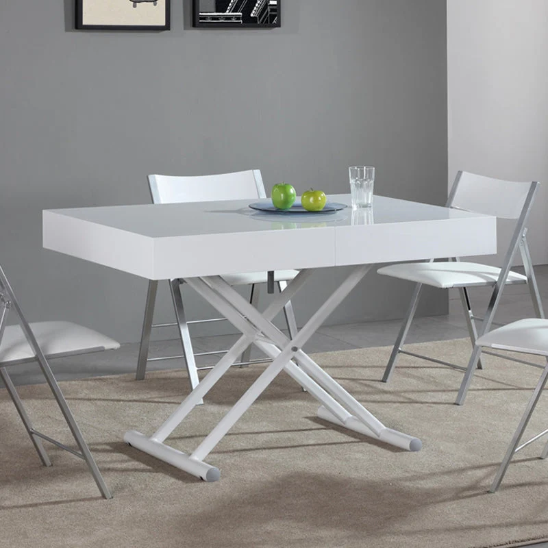 Table de salle à manger et table basse transformables 2 en 1 avec mécanisme haut et bas