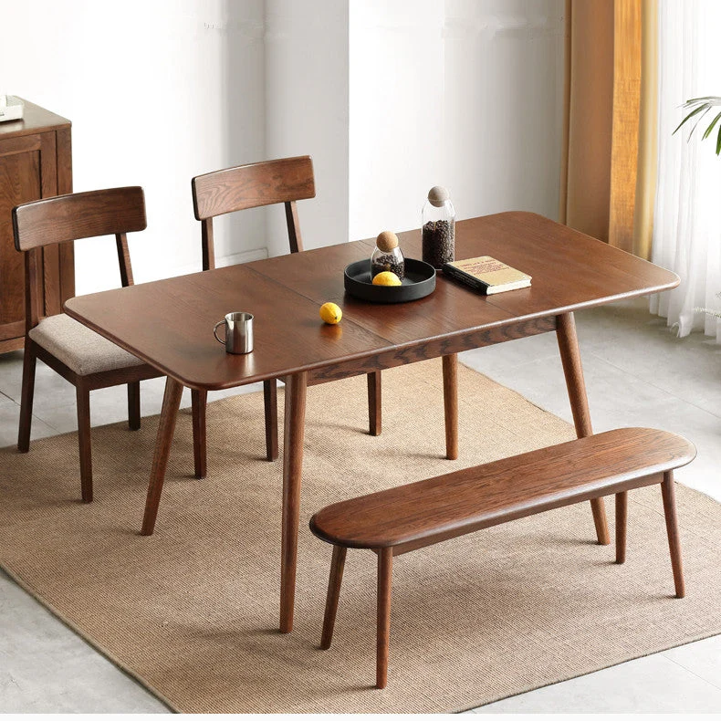 Table de salle à manger rectangulaire extensible en bois massif