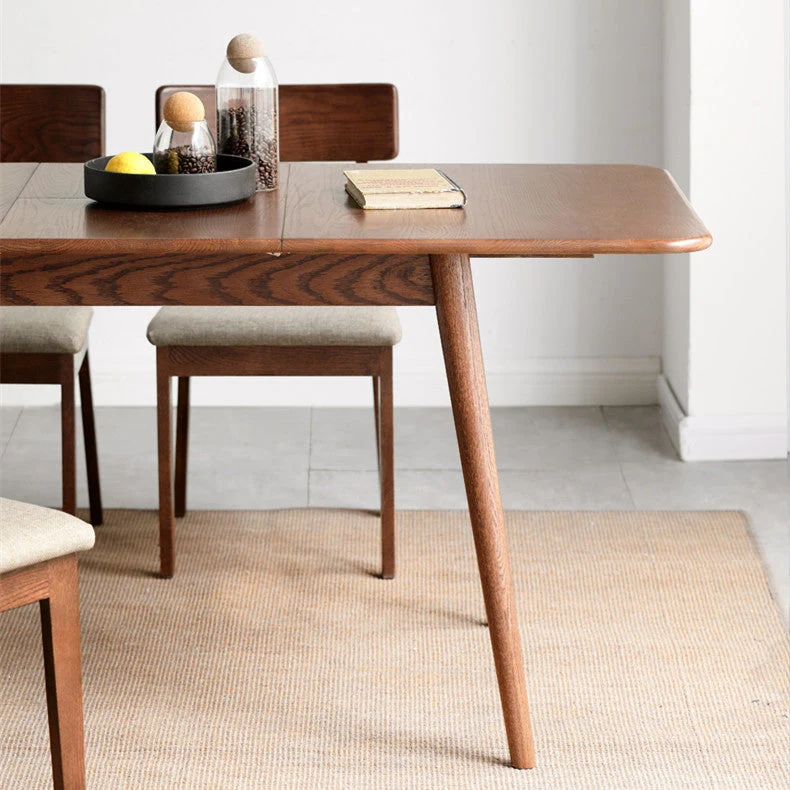 Table de salle à manger rectangulaire extensible en bois massif