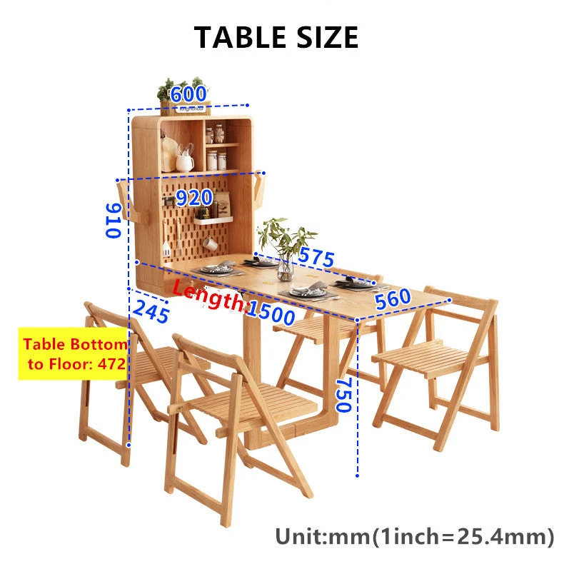 Table convertible murale avec panneau perforé