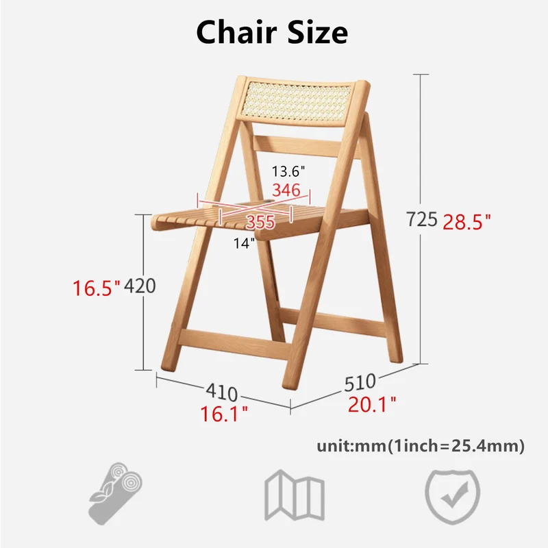 Table ronde à double abattant avec 4 chaises pliantes