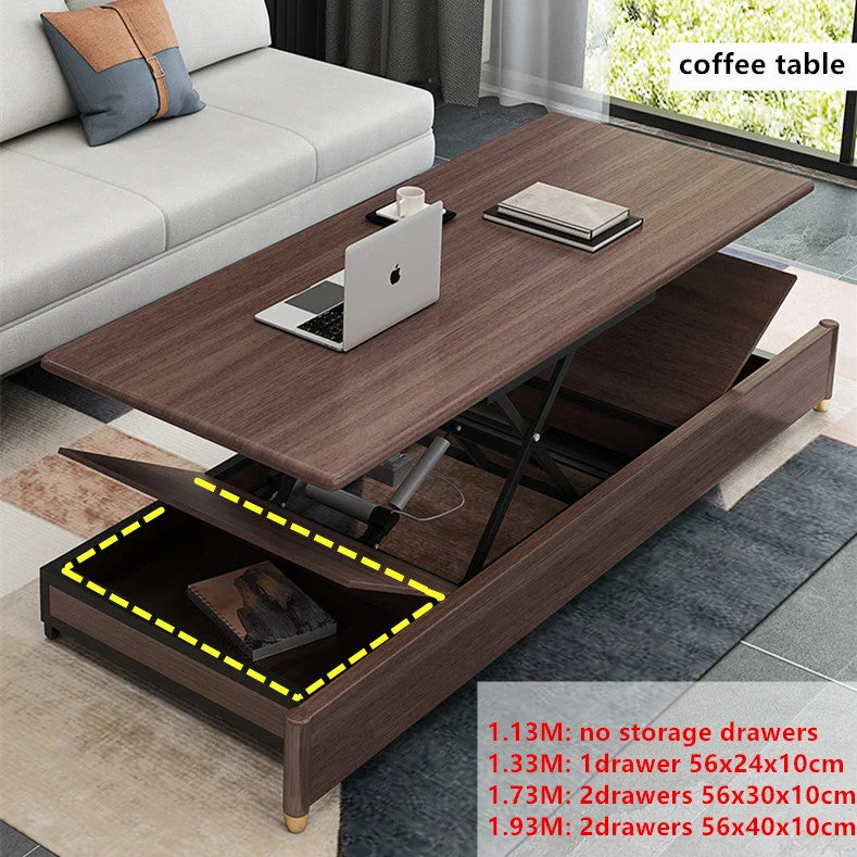 Canapé-lit convertible moderne avec table basse relevable électrique