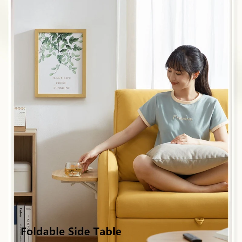 Canapé-lit de balcon avec table d'appoint pliable et poche