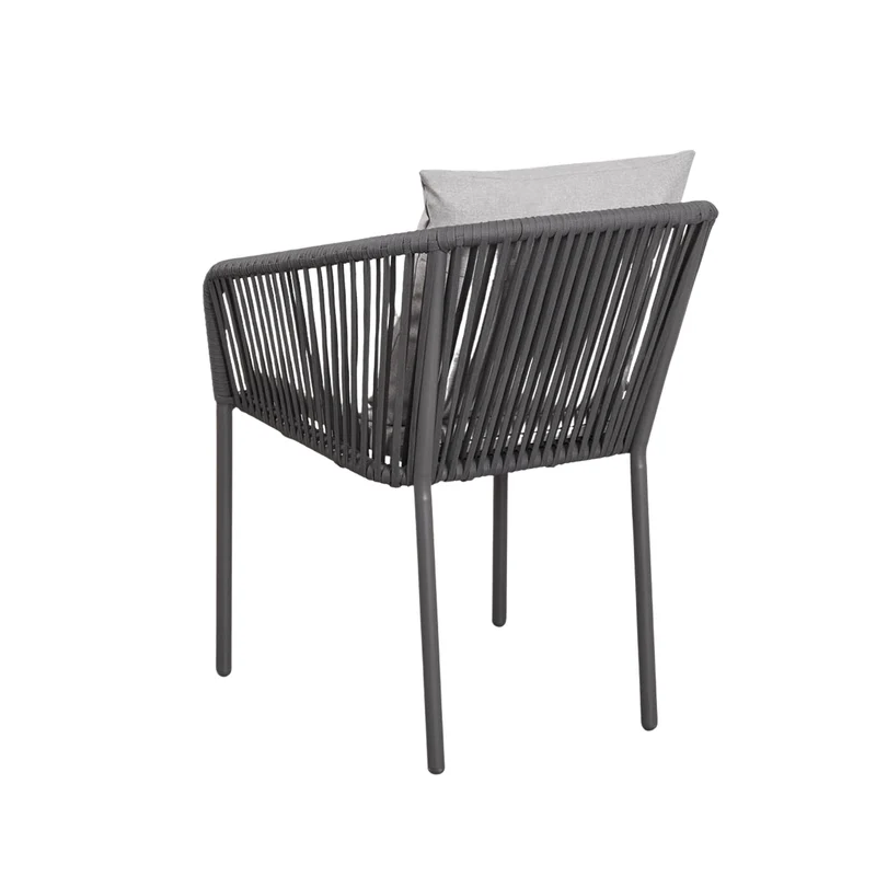 Lot de 2 chaises de jardin SKLUM Arhiza empilables avec accoudoirs en corde tressée gris graphite