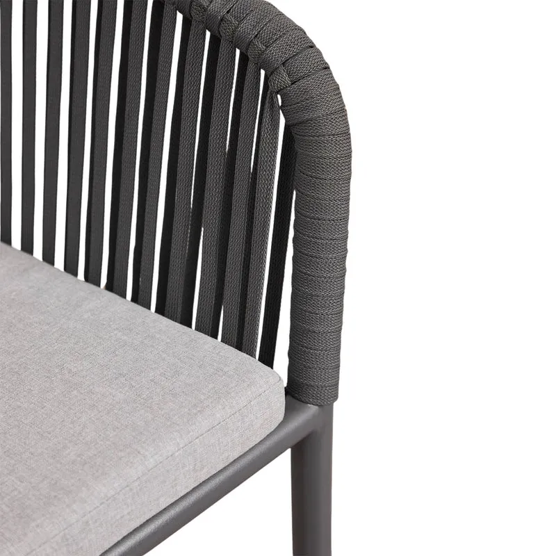 Lot de 2 chaises de jardin SKLUM Arhiza empilables avec accoudoirs en corde tressée gris graphite