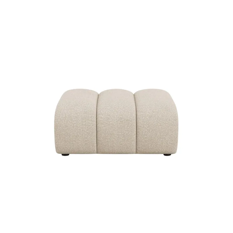 Pouf MICADONI Lupine en tissu bouclé beige