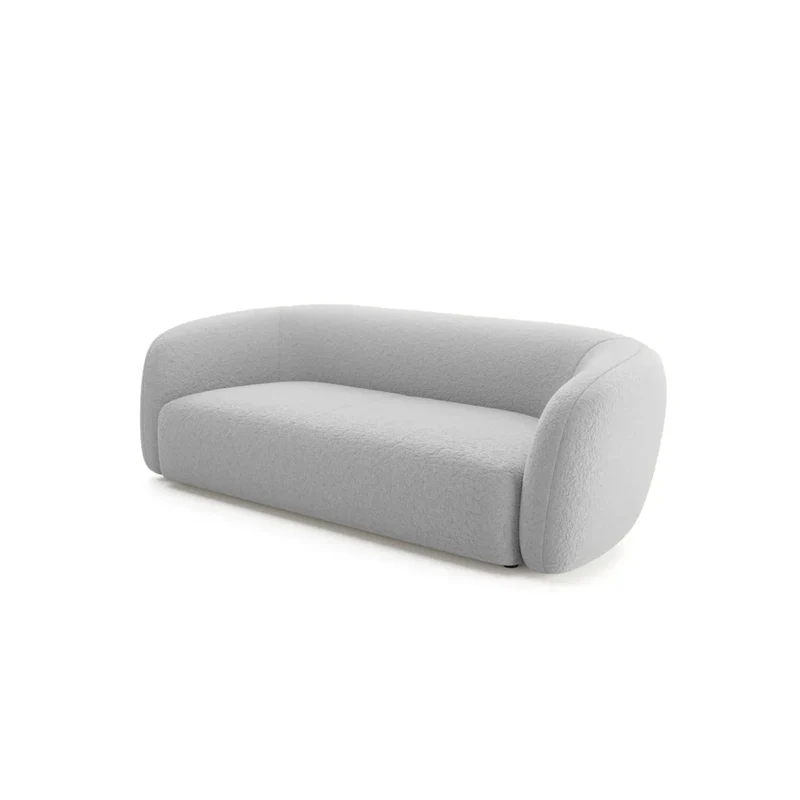 Canapé fixe CASANOVA Bahia 3 places en tissu bouclé gris clair
