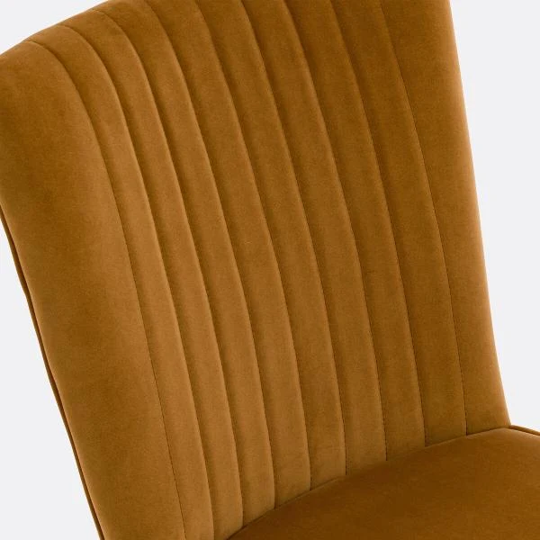 Lot de 2 chaises La Redoute Interieurs velours ocre Ronda