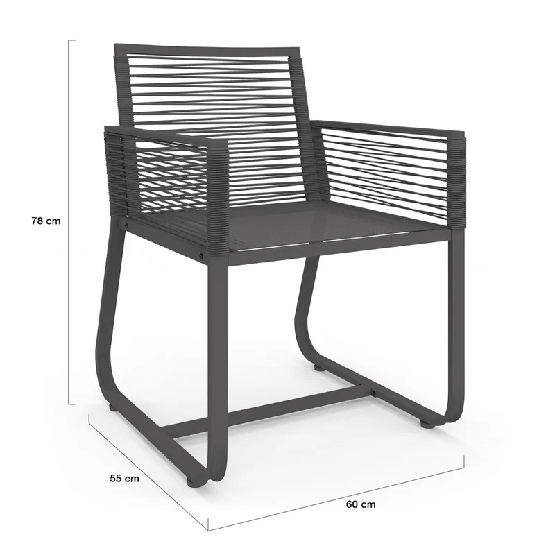 Lot de 2 chaises de jardin Varna grises