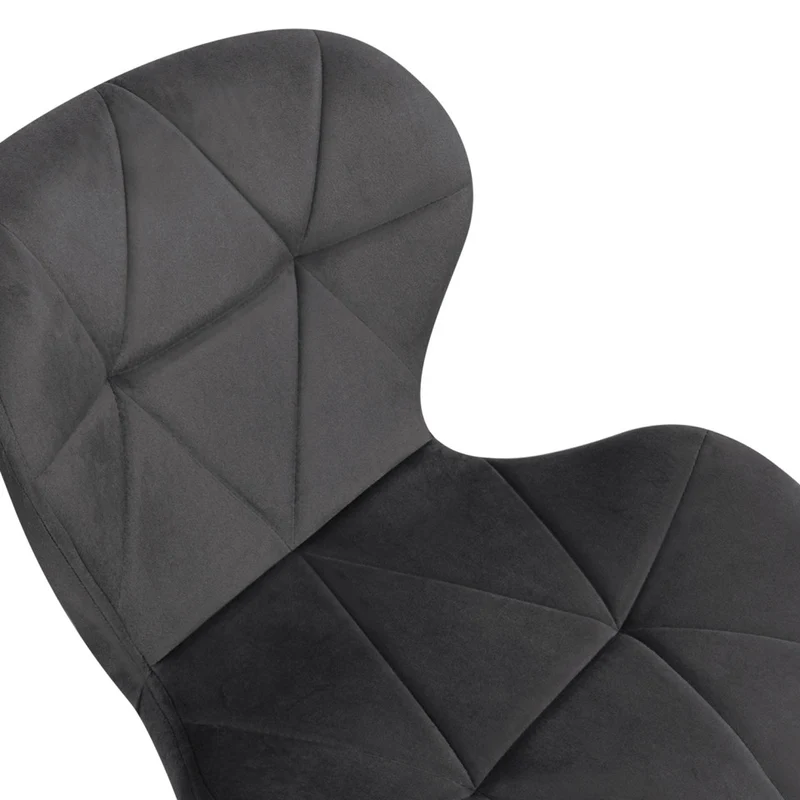 Lot de 2 chaises DAISY en velours Gris et pieds Noirs