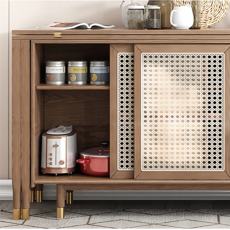 Nouvelle table à manger multifonction pliante et extensible avec armoire latérale