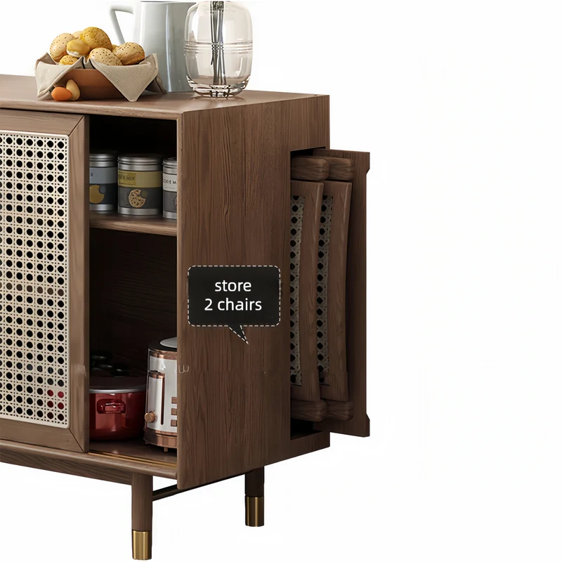 Nouvelle table à manger multifonction pliante et extensible avec armoire latérale