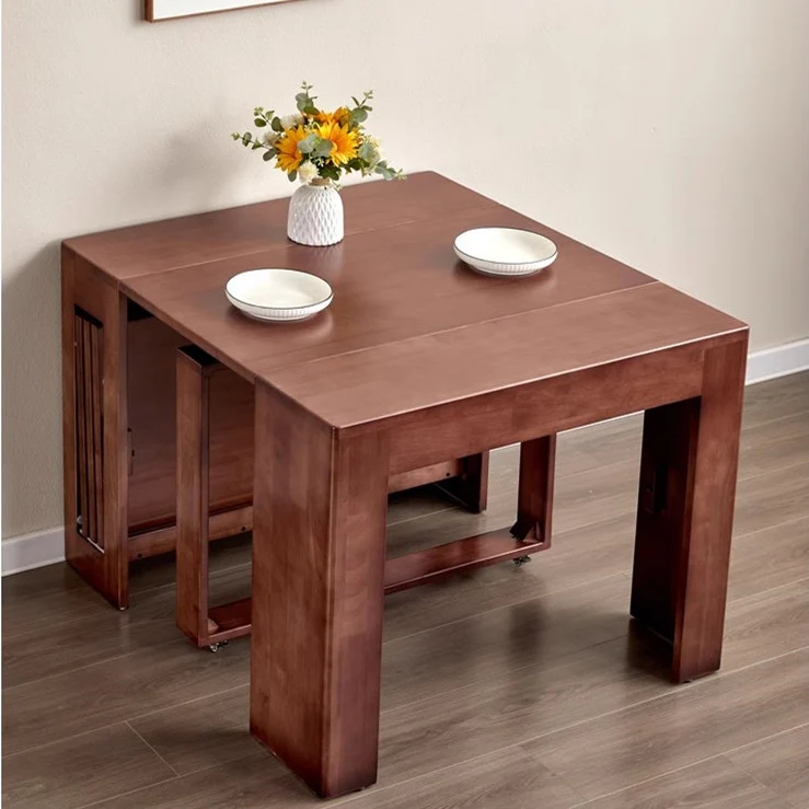 Table gain de place et extensible avec 4 rallonges