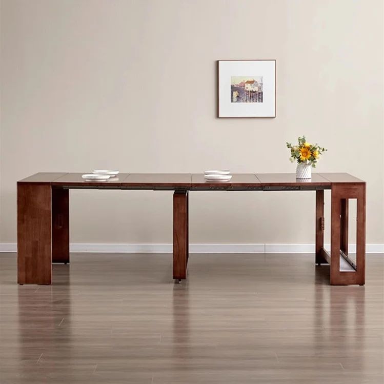 Table gain de place et extensible avec 4 rallonges