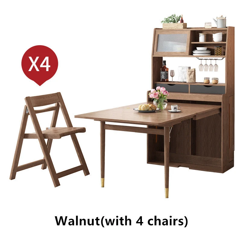 Table d'appoint pliable et extensible peu encombrante avec huche