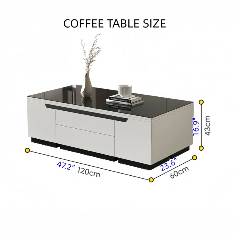 Table basse élévatrice multifonction 3 en 1 à faible encombrement