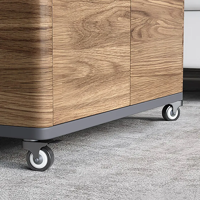 Table Basse Multifonctionnelle Pliante À Plateau Élévateur 3-en-1 Avec Roues Universelles