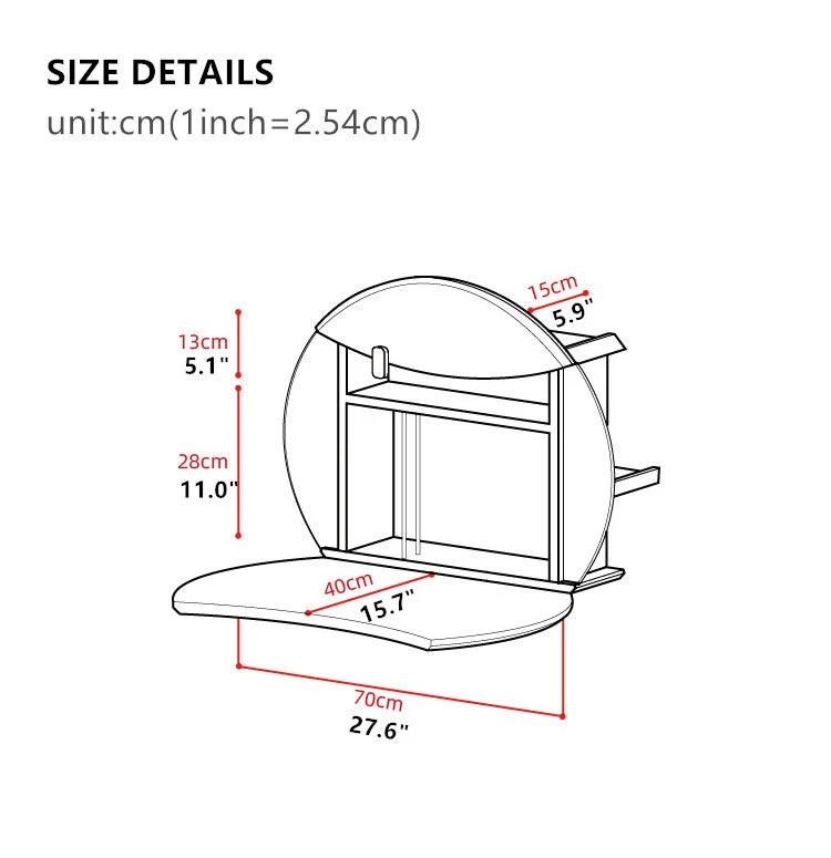 Bureau d'ordinateur portable de table de vanité multifonctionnel d'économie d'espace fixé au mur