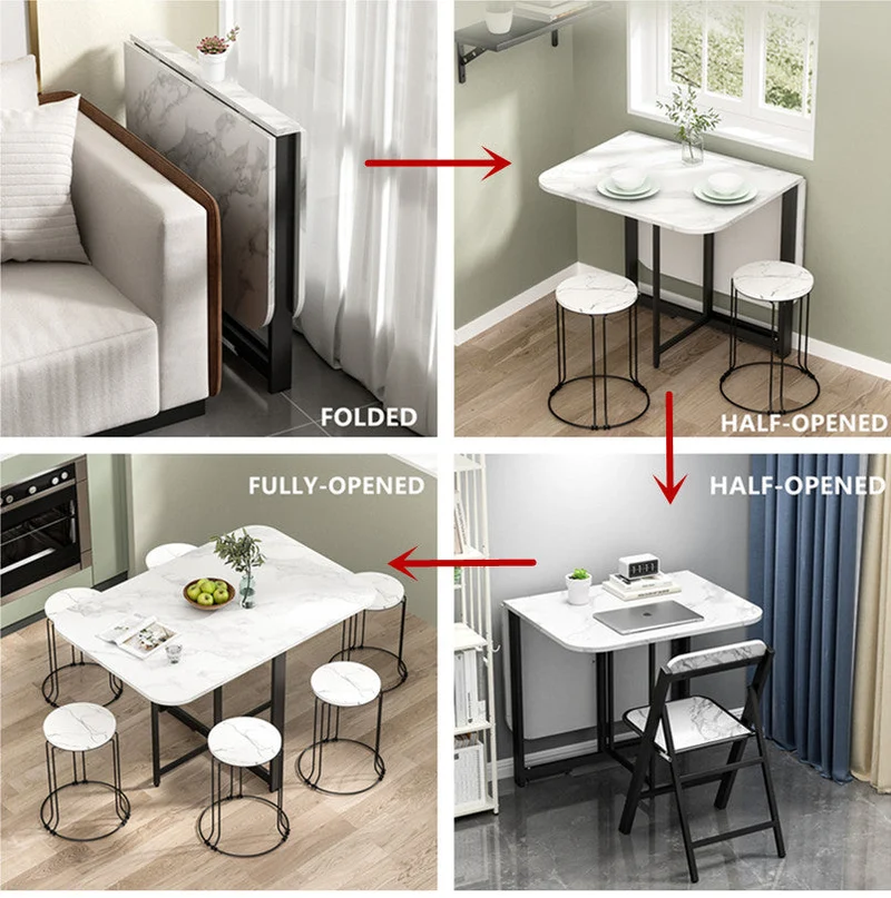 Table pliante peu encombrante à double abattant