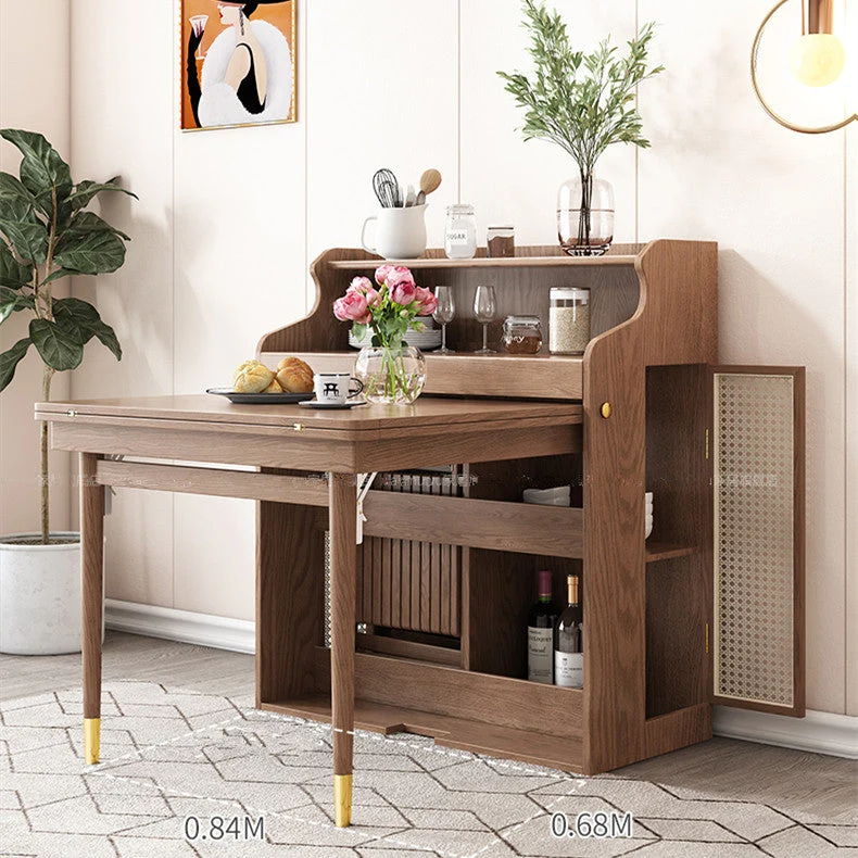 Table de salle à manger multifonctionnelle pliante peu encombrante améliorée avec 4 chaises pliantes