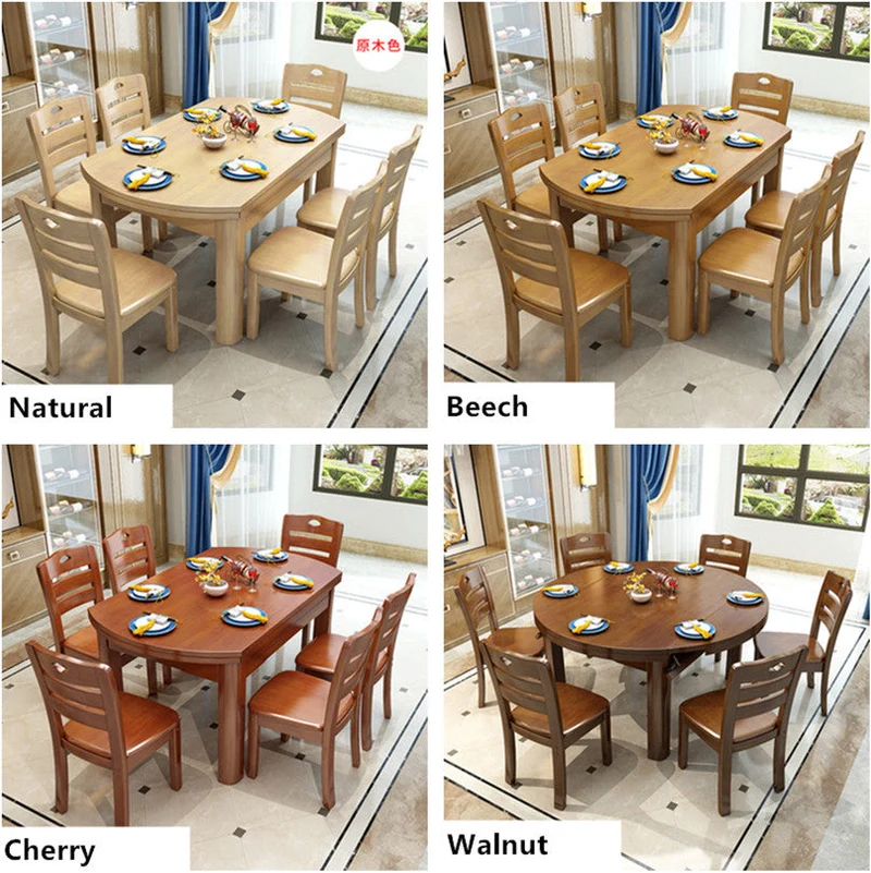 Ensemble de table à manger en bois massif 2 en 1