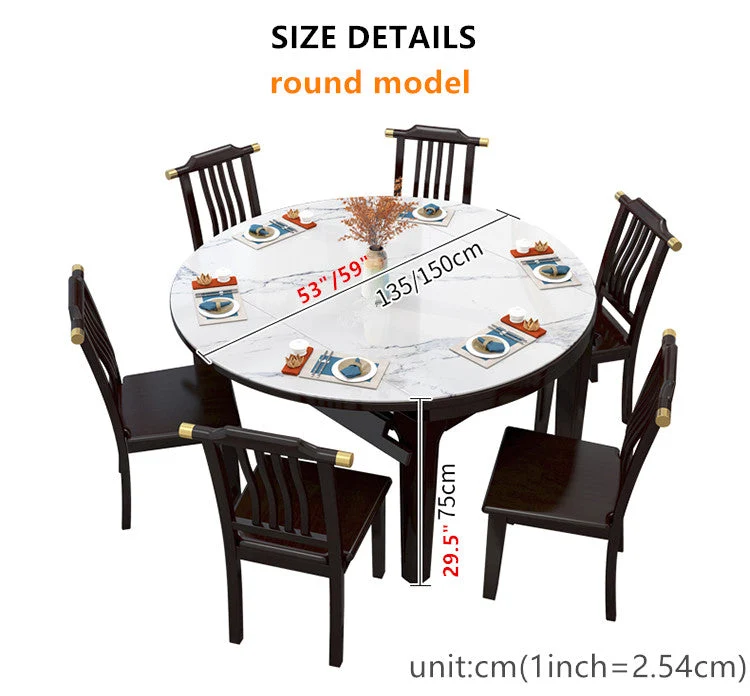 Ensemble de table à manger 2 en 1 en marbre
