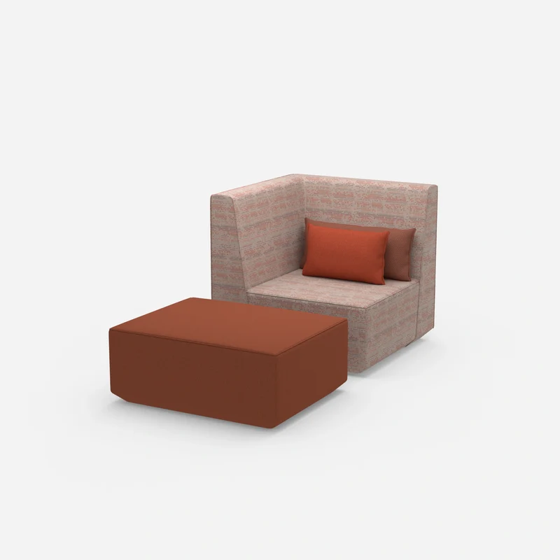 Sessel mit Hocker modern