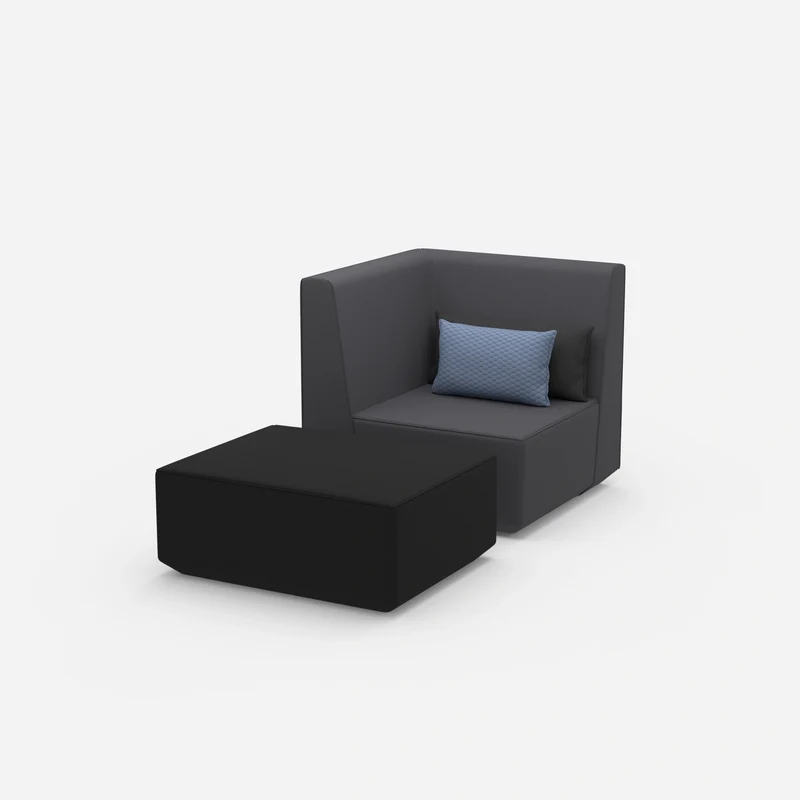 Sessel mit Hocker modern