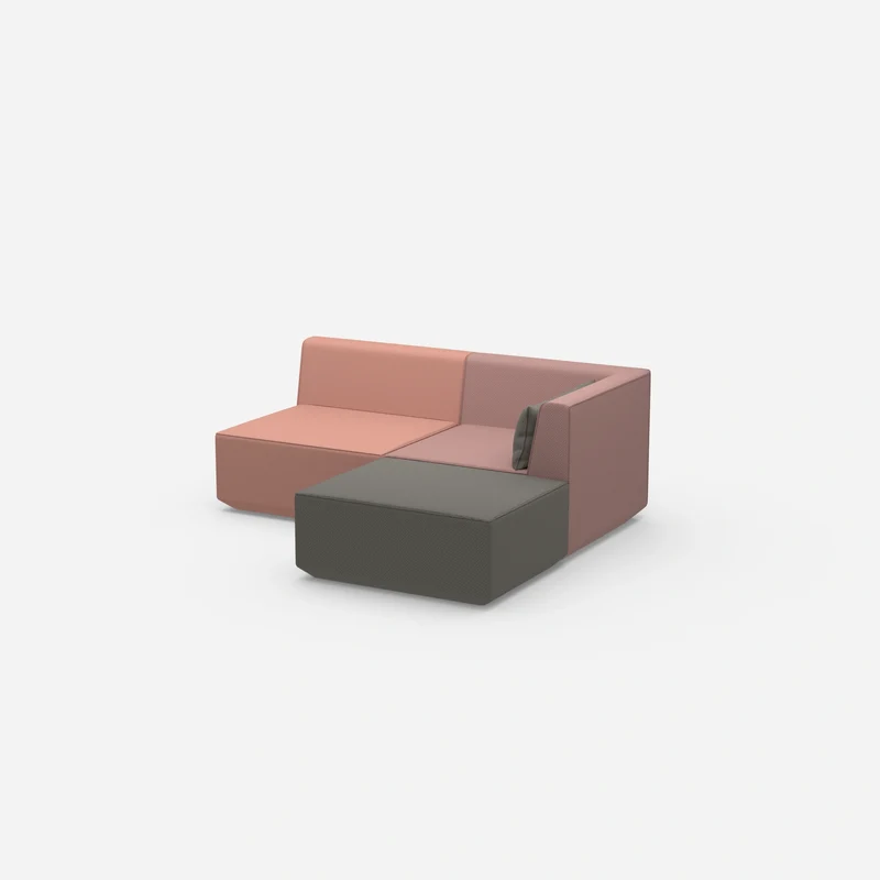 Eckcouch rosa