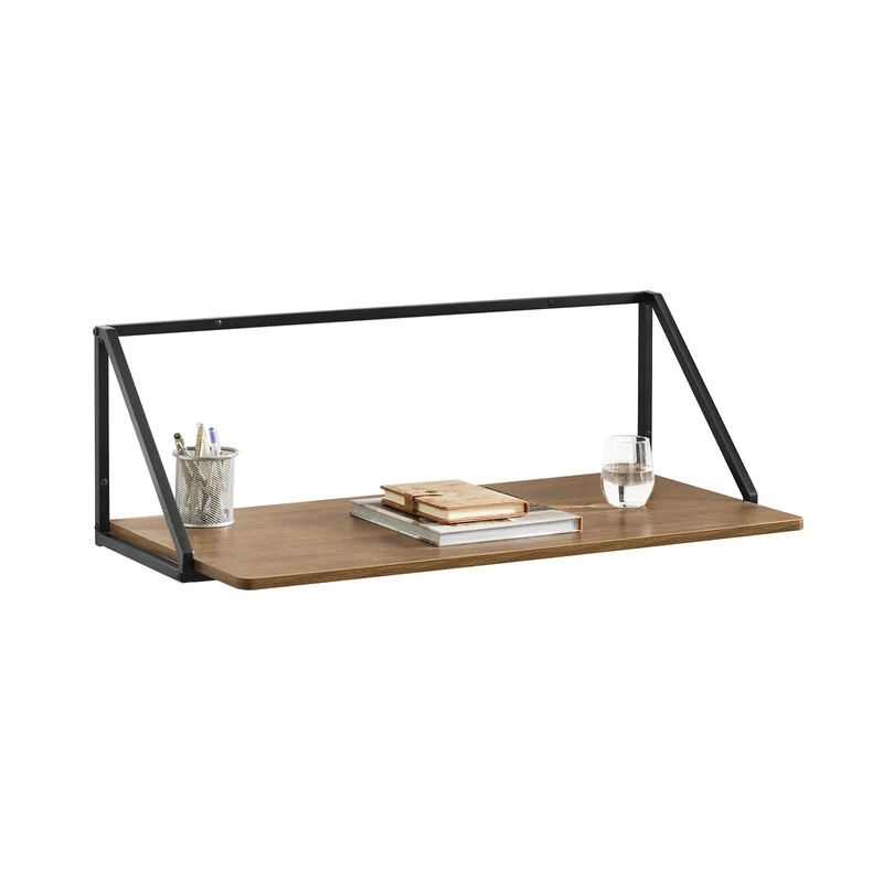 SoBuy FWT95-F Table Murale, Bureau Suspendu, Table d'Ordinateur Portable, Etagère Murale Multifonction