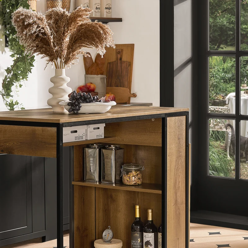 SoBuy FWT96-PF Bureau Informatique Table d’Etude Table à Manger Table avec Pliante Supplémentaire