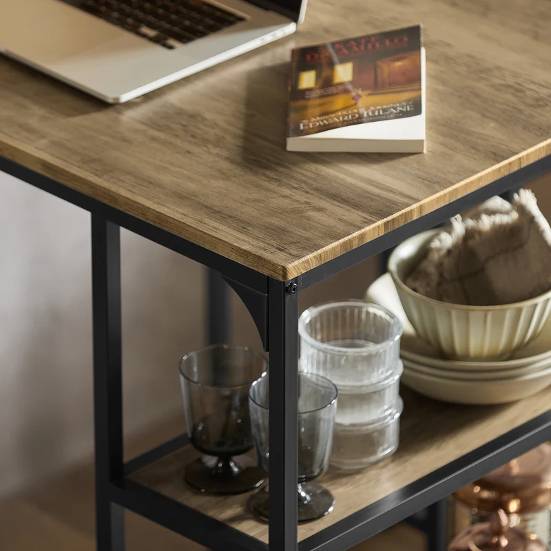 SoBuy OGT43-F Lot Table et 2 Tabourets de Bar, Ensemble Table de Bar + Chaises de Bar, Table de Bistrot, Mange-Debout
