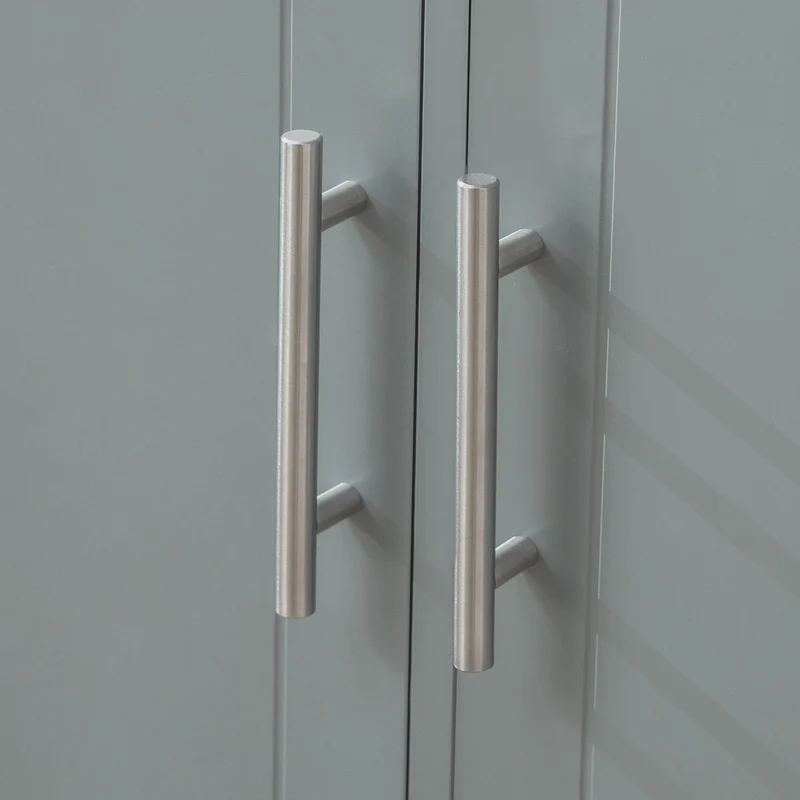 SoBuy FKW108-HG Desserte Roulante Chariot de Cuisine à roulettes avec Etagère Latérale, Portes et Tiroirs en Acier INOX