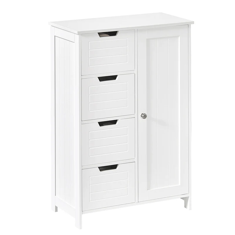 SoBuy BZR37-W Meuble Bas Meuble Colonne Placard de Rangement Armoire pour Cuisine, Salle de Bain, Toilette, Commode de salle de bain