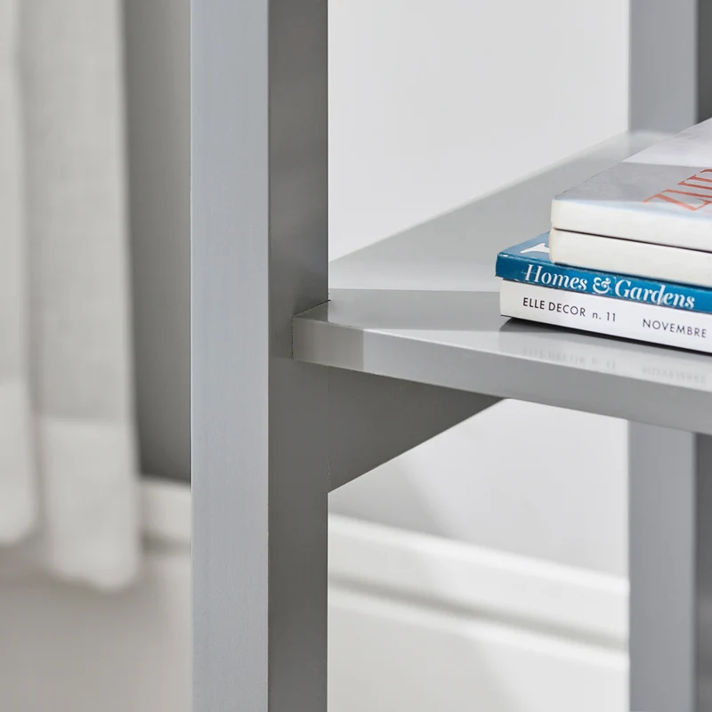 SoBuy FBT46-HG Table de Chevet avec 1 Tiroir & 2 Étagères, Table d'appoint Moderne, Gris, L45 x P30 x H68cm